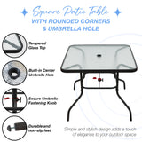 DECKIFY 6-Piece Outdoor Patio Furniture Set for 4, Patio Table and Chairs Set with Umbrella