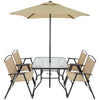 DECKIFY 6-Piece Outdoor Patio Furniture Set for 4, Patio Table and Chairs Set with Umbrella
