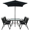 DECKIFY 6-Piece Outdoor Patio Furniture Set for 4, Patio Table and Chairs Set with Umbrella