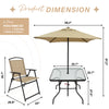 DECKIFY 6-Piece Outdoor Patio Furniture Set for 4, Patio Table and Chairs Set with Umbrella